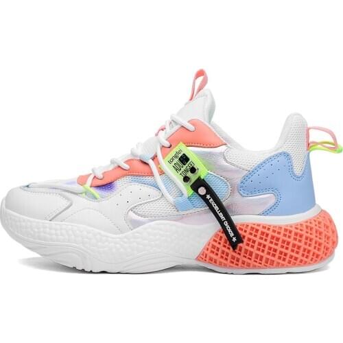 Womens shoes spring Sneakers Women Thick Bottom Daddy Shoe Thick Bottom Round Toe Breathing Leisure Female Vulcanize Shoes