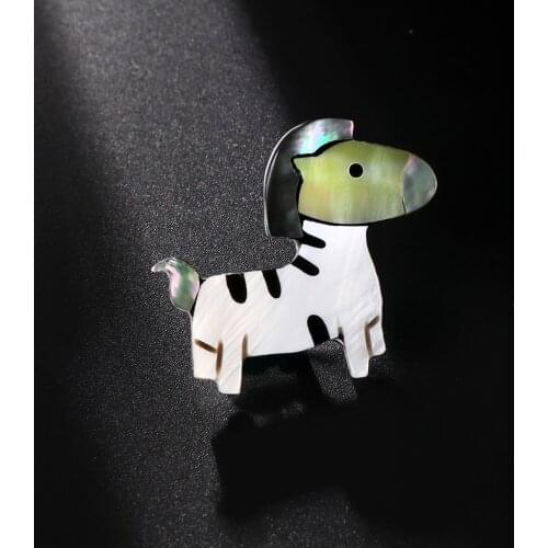 Animal Brooch Black Zebra Shell Brooches for Women Enamel Brooch Pins Jewelry Accessories