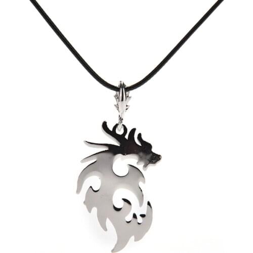 1pcs Dragon Shape Pendant Necklaces Men Leather Metal Jewelry Silver Plated Necklace