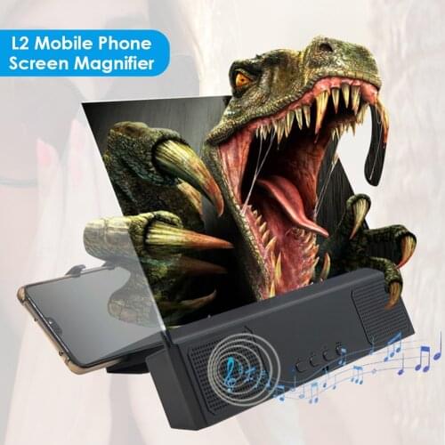 12 inch 3D Mobile Phone Screen Magnifier with Bluetooth Speaker HD Magnifying Glass Stand for Video Screen Enlarged Phone Holder