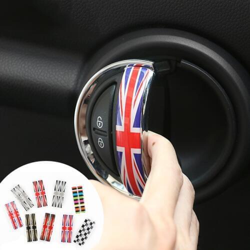 2pcs/set 3D Union Jack Car Interior Door Handle Sticker Door Handle Protection Sticker For MINI Cooper F56 Car Accessories