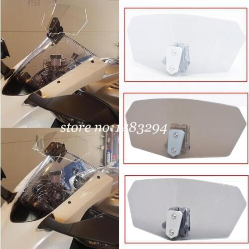 3 Colors Adjustable Windshield Extension Clip On Spoiler Deflector For Harley Honda BMW Motorcycles Scooters Motocross