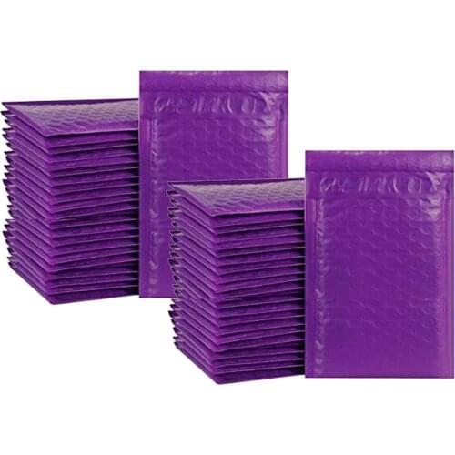 50Pcs Purple Packaging Bag For Business Bubble Mailers Padded Envelopes Shipping Envelopes Package Bag For Business Black Pink