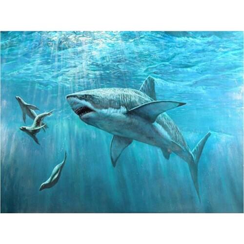 Shark diamond embroidery painting full sea animal mosaic tapestry painting by numbers diamond dotz wall art decor special gifts
