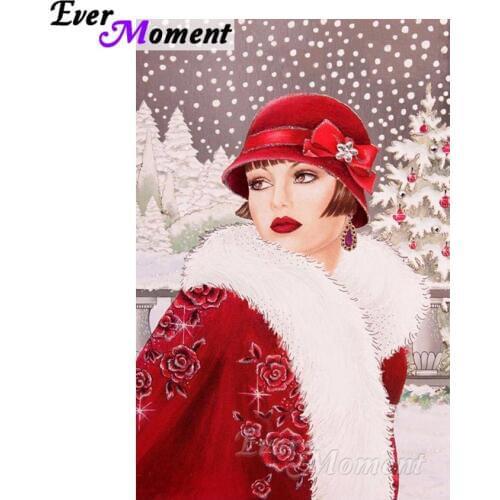 Ever Moment Diamond Painting People Winter Diamond Embroidery Mosaic Rhinestones 5D DIY Full Square Home Decorations ASF1289
