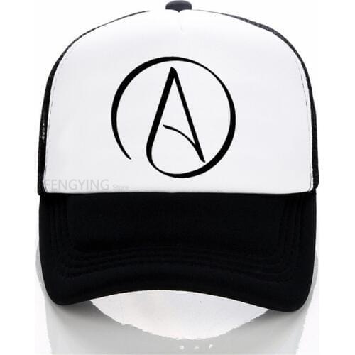 Atheist Logo Science Atom Symbol Question Everything baseball caps summer mesh trucker cap Adjustable sports hat