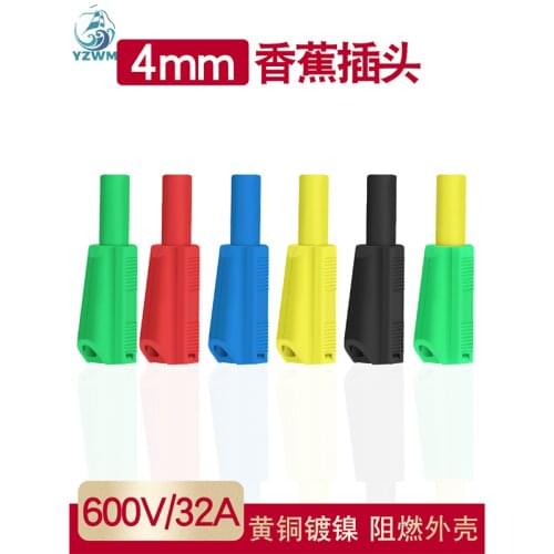 4mm safety high voltage banana plug 4mm jack can be overlapped with nickel plated lantern, flower type welding type
