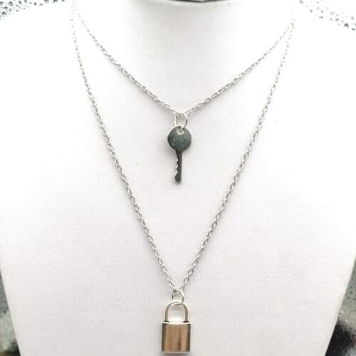 2021 Punk Lock Chain Necklace for Women and Men Padlock Pendant Necklace with Lock Neck Statement Gothic Fashion Gift Jewelry