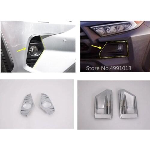For Toyota RAV4 2019 2020 2021 Car Styling Cover Detector Head Front Fog Light Lamp Trim Frame Hoods 2pcs