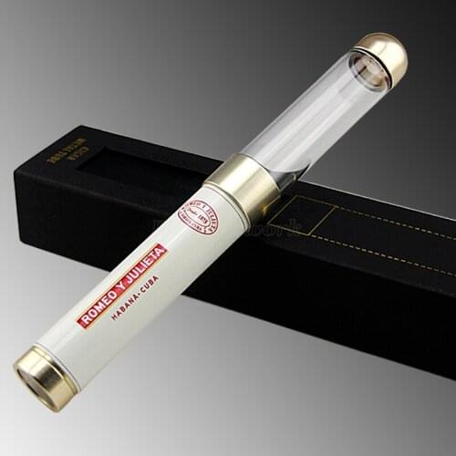 Elegant Adjustable Cigar Tube Plastic Metal Cigars Box Travel Humidor Single Holder Cigar Jar W/Gift Box Fit COHIBA Cigars