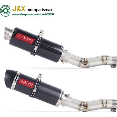 Motorcycle Exhaust Muffler Full System Middle Link Connector Mid Pipe Slip On For suzuki GSX R600 R750 GSXR600 GSXR750 K7 2007