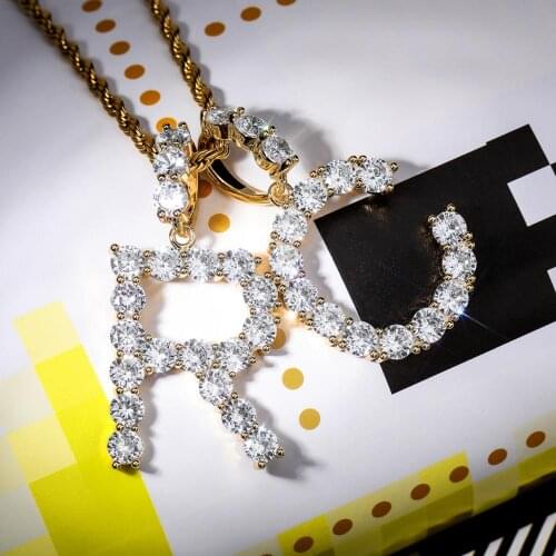 GUCY Zirconium Cubic letter A-Z Chain Name Pendant 3mm Mens Womens Rope Chain Silver Color And Gold Hip-Hop Glamour Jewelry