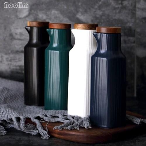 NOOLIM Ceramic Kitchen Seasoning Jar Ceramic Vinegar Bottle Soy Sauce Bottle Seasoning Pot Spice Bottle Kitchen Supplies