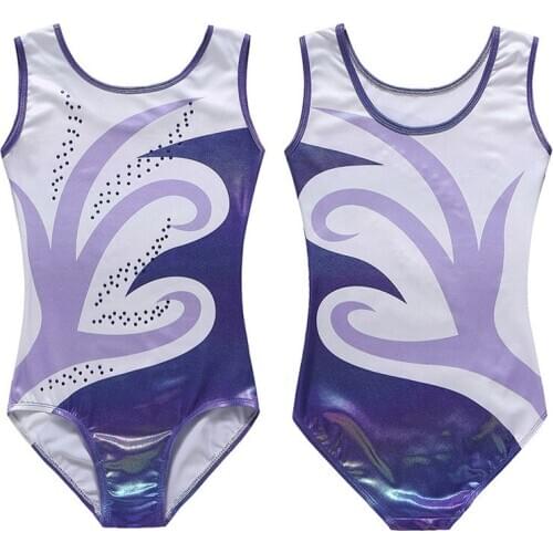 Children Girls Diamante Sleeveless Ballet Practice Dance Gymnastics Bright Color Bodysuits New