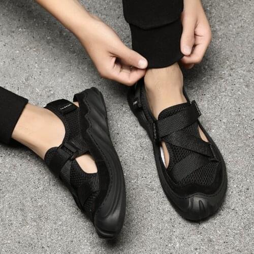 Leather couro sandalia sandalsslippers man herren homme sandal uomo da casual masculina cuero 2020 sandals deportivas sandel de