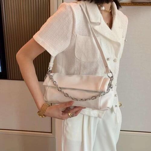 Square Soft Pu Leather Shoulder Bag Women Chain Flap Underarm Bag Fashion Vintage Small Handbag Lady Luxury Brand Top-Handle Bag