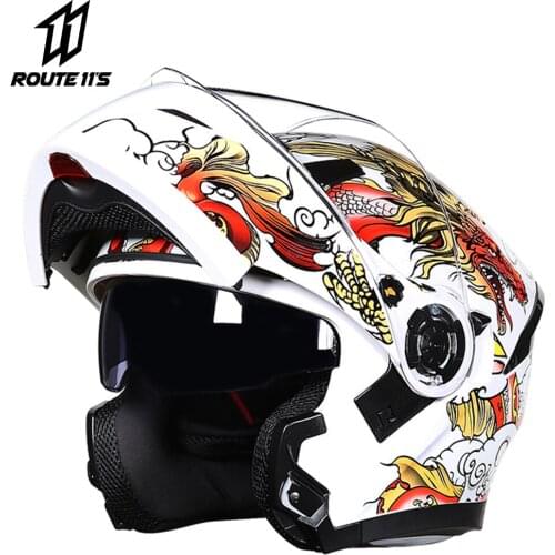 YOAI Motorcycle Helmet Open Face Casco Moto Racing Motocross Helmets Double Lens Visor Helmet Black Capacete Da Motocicleta