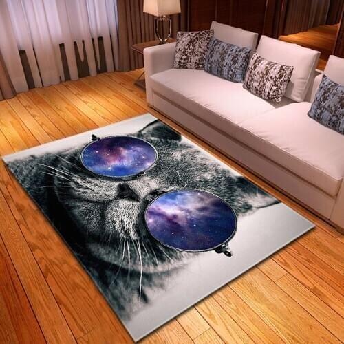 Cartoon Cat 3D Printed Carpet Kids Room Play Crawl Mats Flannel Memory Foam Home Area Rugs Child Bedroom Carpets for Living Room