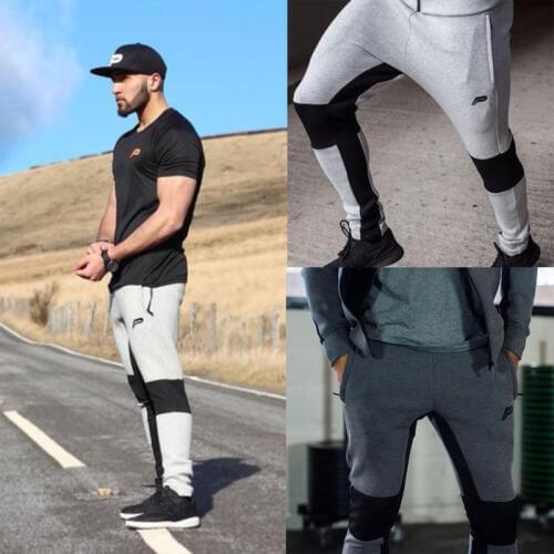 Mens Sweater Long Pants Rich Elastic Drawstring Waist Pencil Pants 2018 Fashion Mens Patchwork High Streetwear Skinny Outwear