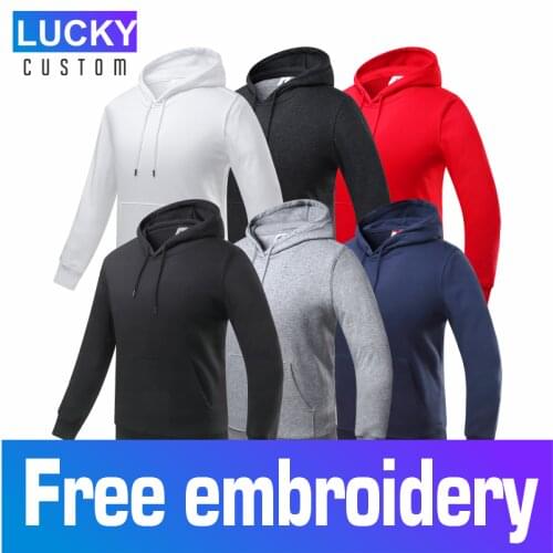 Mens Knitted Terry Hooded Pullover Custom Embroidered LOGO 2-Pack 3XL