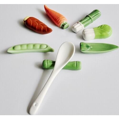 New Vegetable Shape Ceramic Chopsticks Holders Practical Chopsticks Holder Stand Creative Fashion Kitchen Tableware Diverse Cute