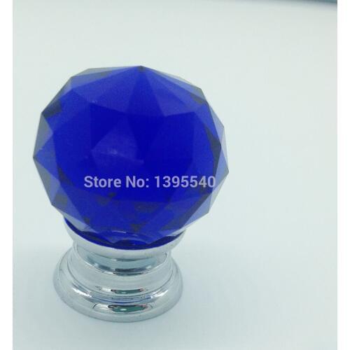 New K9 Blue Crystal Cabinet Drawer Knobs Wardrobe Closet Glass Handles Kitchen Furniture Knob Shoesbox Handle Wine Cabinet Pull