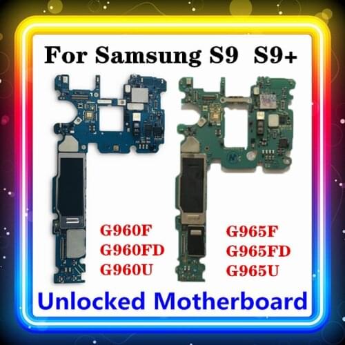 Original For Samsung Galaxy S9 / S9 Plus G965U G965F G965FD G960F G960FD G960U Android Motherboard Single / Dual SIM