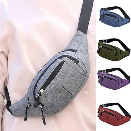 Men Women Waist Bag pack Purse Casual Large Phone Belt Bag Pouch Canvas Travel Phone Bag Fanny Banana Hip Bags
