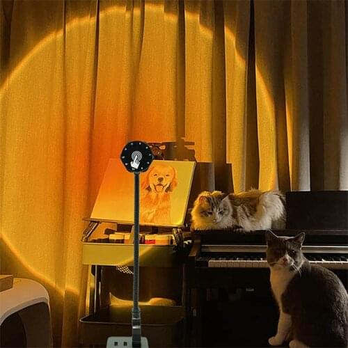 USB Sunset Projection Lamp Colorful Led Night Light Sun Projection For Bedroom Bar Coffee Store Wall Decoration Lighting