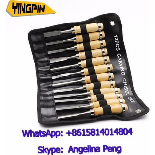 Professional 12Pcs/set Manual Wood Carving Hand Chisel Tool Set Carpenters Woodworking Carving Chisel DIY Detailed Hand Tools