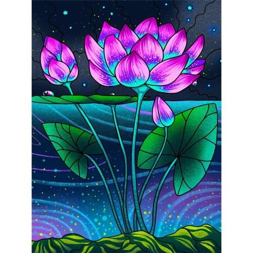 Cartoon Flowers Rose Sunflower Printed Water-Soluble Canvas 11CT Cross Stitch Set DIY Embroidery DMC Threads Stamped