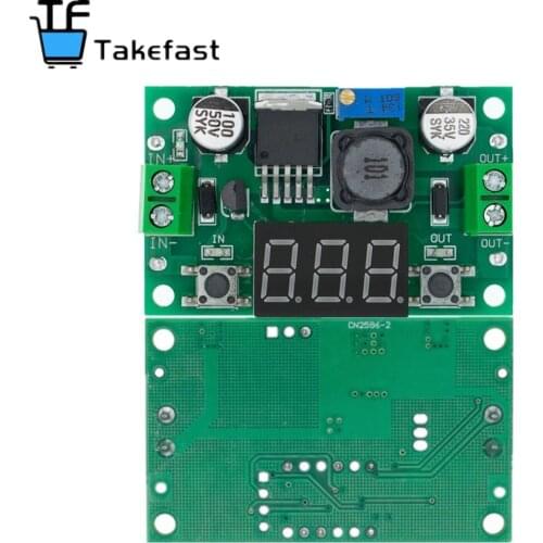 1pcs LM2596 DC 4.0~40 to 1.3-37V Adjustable Step-Down Power Module + LED Voltmeter DC/DC