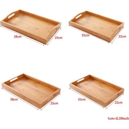Serving tray bamboo with handles,tea tray, bar tray, breakfast Tray food tray Dropshipping