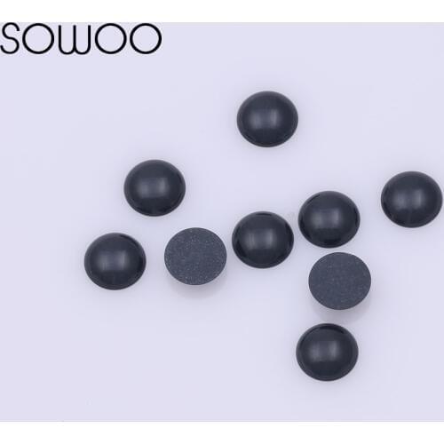JET Color Half Pearl Iron-on Hotfix Rhinestones Resin material 288pcs/lot ss40 8MM hot fix pearls for wedding dress SOWOO