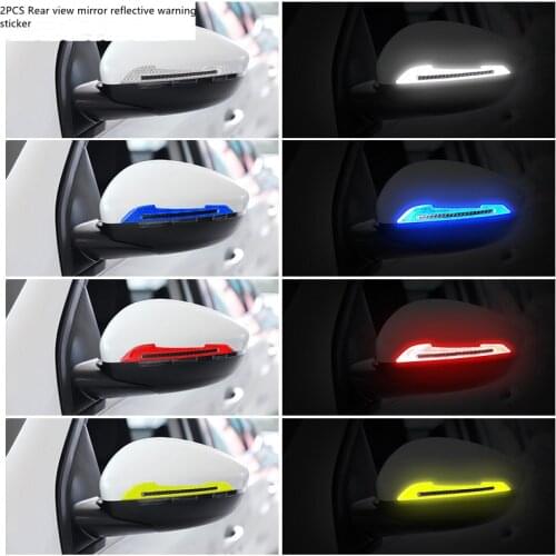 1 pair Car Rearview Mirror Reflective Sticker For LADA BMW Benz Audi Toyota Kia Mitsubishi Renault Porsche Tesla Car styling