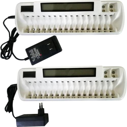 16 Slots LCD Smart Battery Charger 16-bay Chargers for AA AAA Ni-MH Ni-Cd ND998