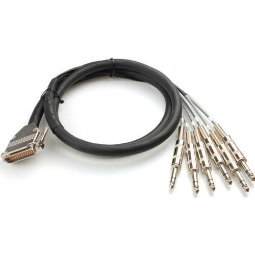 High quality 8 Channel DB25-6.35 1/4' stereo plug Snake Cable with Gold connectors 15ft