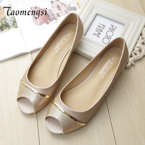 Taomengsi The 2021 Toed Mixed Colors Shoes Slip PU Sequin Dichotomanthes End Women Fish Mouth Shoes Asakuchi Shoes