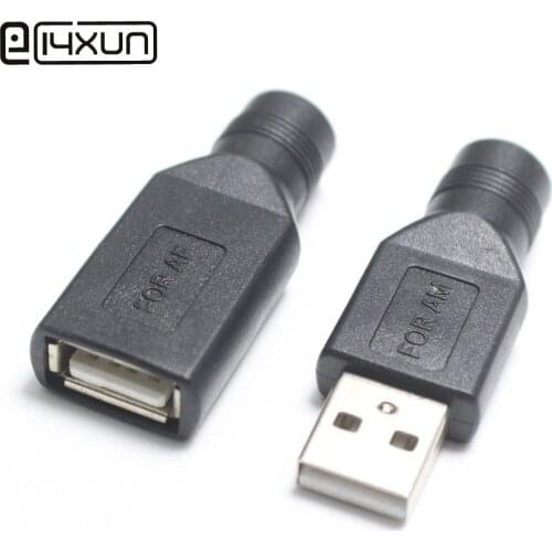 1pair 5.5*2.1mm Female jack to USB 2.0 Male Plug / Female jack 5V DC Power Plugs Connector Adapter Laptop