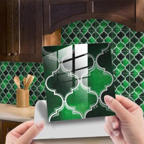 10/15/20cm Retro Pattern Tile Floor Sticker PVC Bathroom Kitchen Waterproof Wall Stickers Home Decor TV Sofa Wall Art Mural