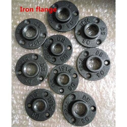 10Pcs DN15 1/2" DN20 3/4" cast iron flanges malleable iron industrial pipe fittings exhaust wall mount floor flange piece