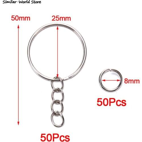 100Pcs Keyring Keychain Split Jump Rings Bulk Ring DIY Jewelry Key Chain Craft