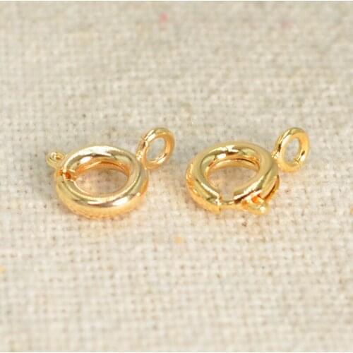 20 PCS 6mm Metal Brass Gold Plated Spring Buckle Lobster Clasp Charms DIY Jewelry Accessories