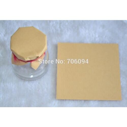 200PCS 10x10cm blank kraft Pudding Bottle wrapping Paper party bottle candy honey Mini Square sealing Paper