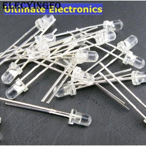 200pcs Round Top Clear LED lights 3MM red white blue yellow emerald green pink orange purple