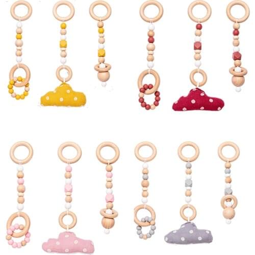 3 PCS Clouds Toys Baby Rattle Toys 0-12 Months Gym Bed Stroller Mobile Bed Hand Bell Educational Montessori Doll