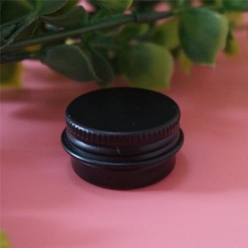 5g black empty round aluminum box metal tin cans 5ml black containers cosmetic cream DIY refillable jar tea Aluminum Pot