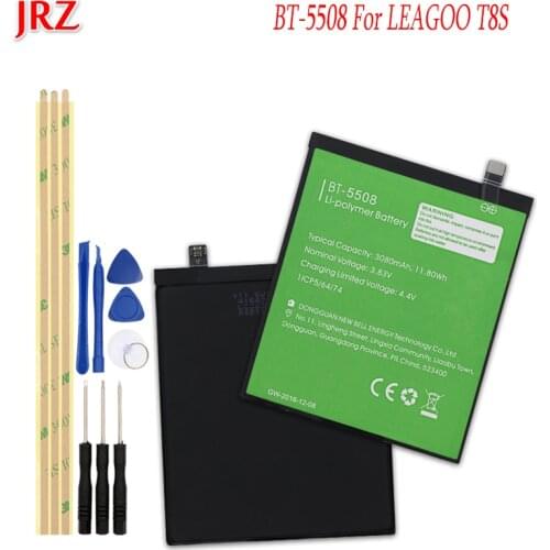 3080mAh BT-5508 battery For LEAGOO T8S Mobile Phone High Quality Replacement Batteries Bateria For LEAGOO T8S with Tools Set