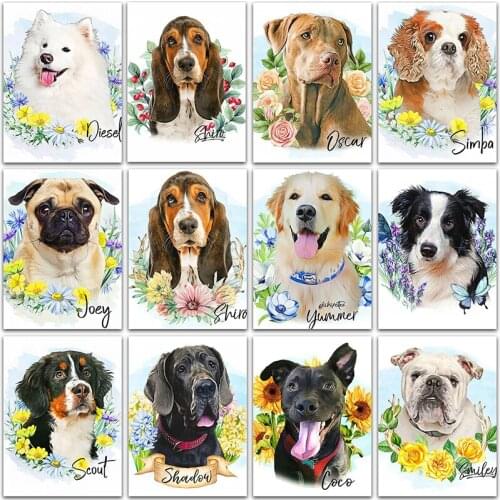 Diamond Painting Cat Bulldog cute Cartoon Animals Poodle Teddy Dog Shar Pei Full Square&Round embroidery mosaic Cross stitch art