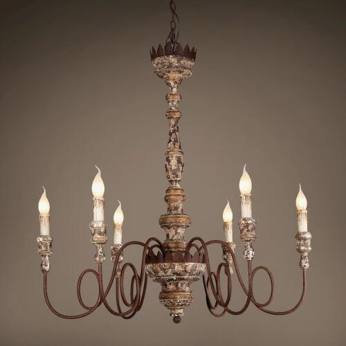 American country wooden chandelier duplex building living room chandelier villa hall double chandelier